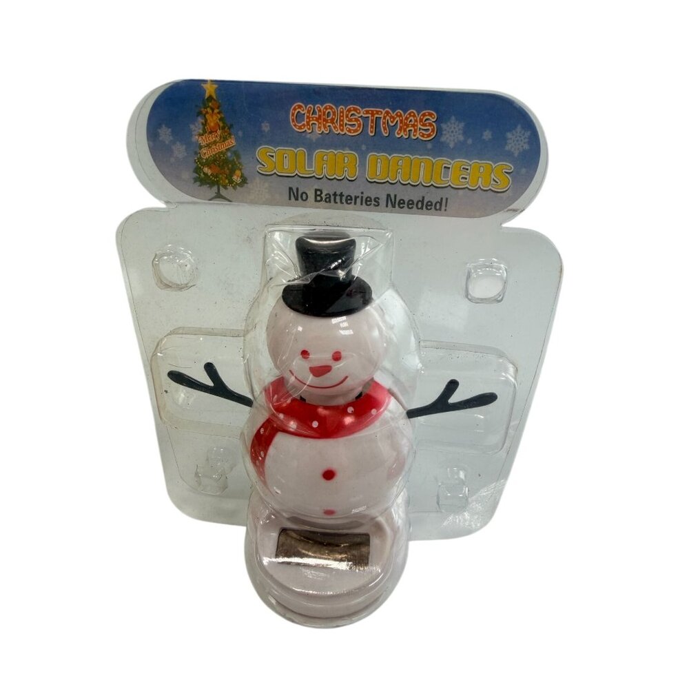 NOS Lot of 4 Christmas Solar Dancers Sun Toys Santa Snowman Penguin Reindeer - Picture 3 of 10